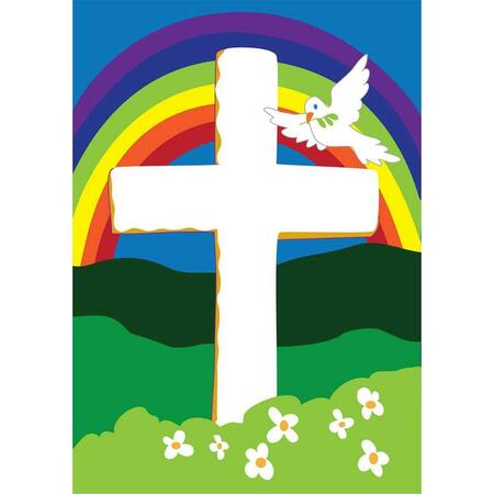 RECINTO 13 x 18 in. Faith Cross Spring Holiday Garden Flag RE2943135